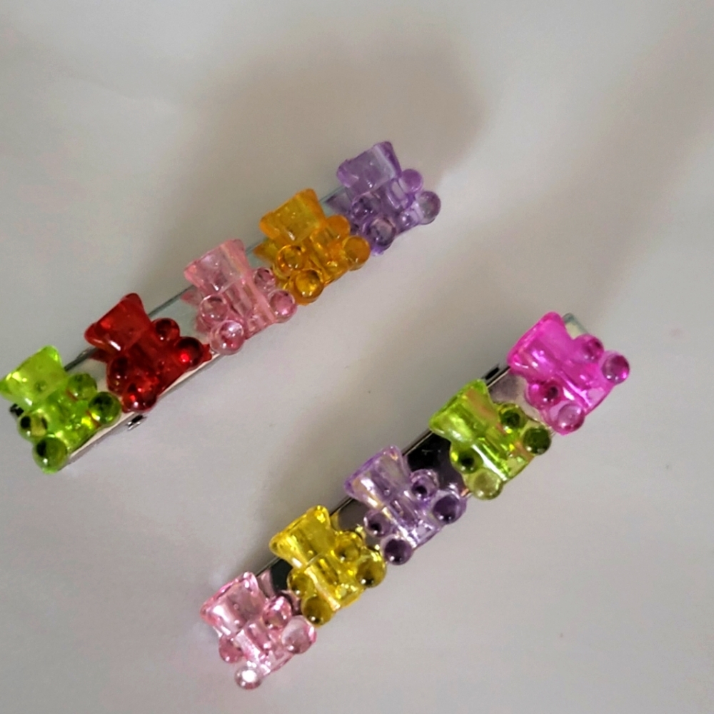 Pair of Gummy bear hair clips